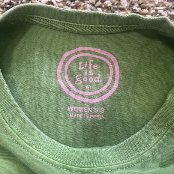Life Is Good Green T-Shirt Womens Size Small - Picture 3 of 3